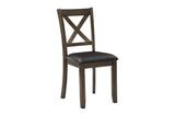 Hazel Charcoal Brown Modern Casual Solid Wood And Veneer Faux Leather Square Dining Room Set - Ella Furniture