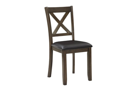 Hazel Charcoal Brown Modern Casual Solid Wood And Veneer Faux Leather Square Dining Room Set - Ella Furniture