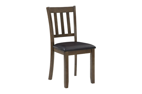 Faust Charcoal Brown Modern Casual Solid Wood Faux Leather Seat Square Dining Room Set - Ella Furniture