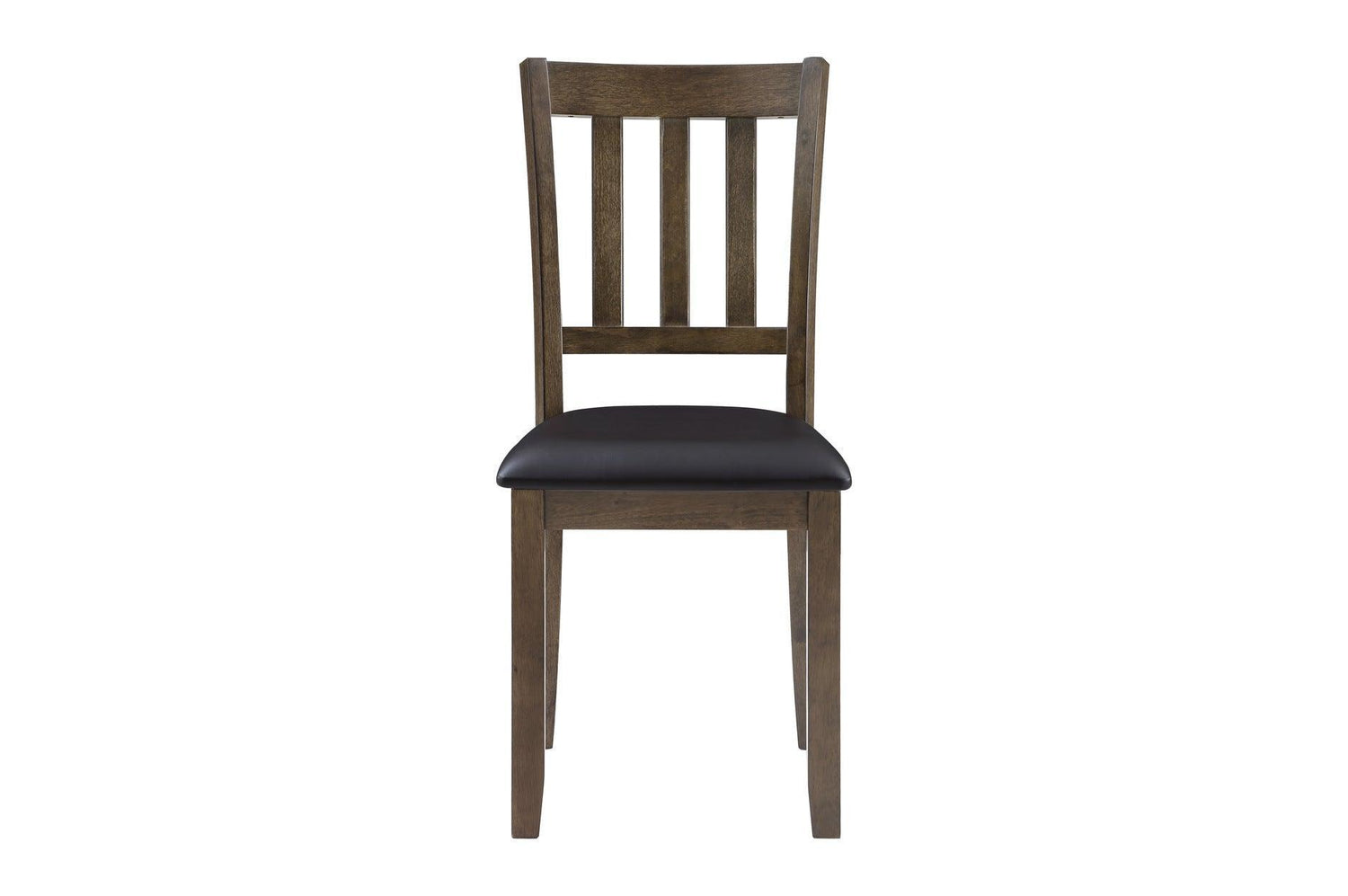 Faust Charcoal Brown Modern Casual Solid Wood Faux Leather Seat Square Dining Room Set - Ella Furniture