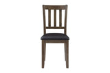 Faust Charcoal Brown Modern Casual Solid Wood Faux Leather Seat Square Dining Room Set - Ella Furniture