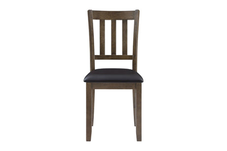 Faust Charcoal Brown Modern Casual Solid Wood Faux Leather Seat Square Dining Room Set - Ella Furniture