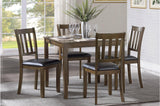 Faust Charcoal Brown Modern Casual Solid Wood Faux Leather Seat Square Dining Room Set - Ella Furniture