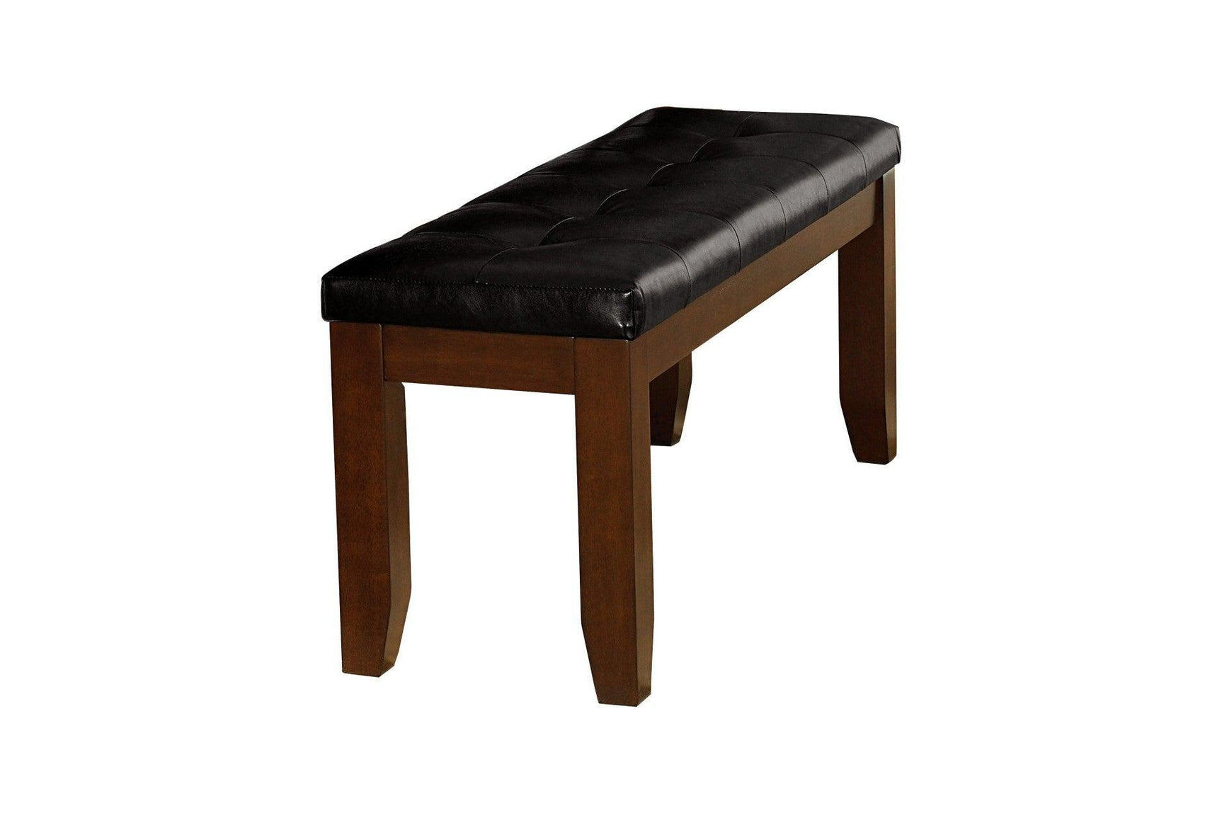 Ameillia Smooth Dark Oak Finish Modern Sleek Solid Wood Faux Leather Seat Oval Dining Room Set - Ella Furniture