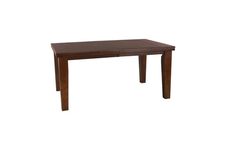 Ameillia Smooth Dark Oak Contemporary Solid Wood Faux Leather Seat Rectangular Dining Room Set - Ella Furniture