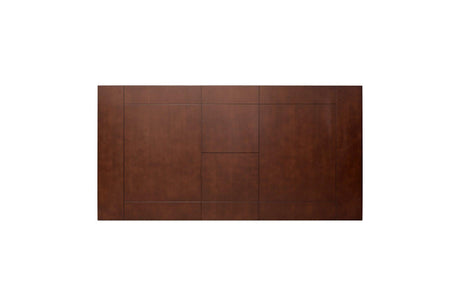 Ameillia Smooth Dark Oak Contemporary Solid Wood Faux Leather Seat Rectangular Dining Room Set - Ella Furniture