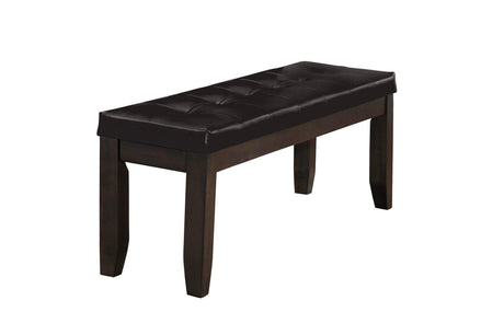 Ameillia Smooth Dark Oak Finish Modern Sleek Solid Wood Faux Leather Seat Oval Dining Room Set - Ella Furniture