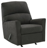 Lucina Charcoal Microfiber Recliner - Ella Furniture