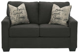 Lucina Charcoal Microfiber Loveseat - Ella Furniture