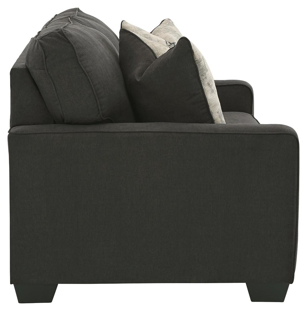 Lucina Charcoal Microfiber Loveseat - Ella Furniture