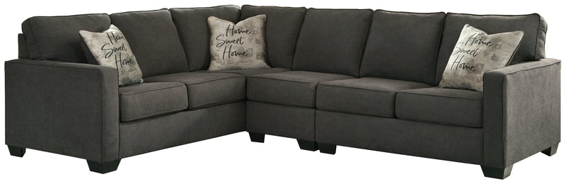 Lucina Charcoal 3-Piece Sectional - Ella Furniture