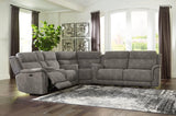 Next-gen Durapella Slate Microfiber 3-Piece Power Reclining Sectional - Ella Furniture