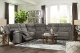 Next-gen Durapella Slate Microfiber 3-Piece Power Reclining Sectional - Ella Furniture