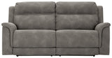 Next-gen Durapella Slate Microfiber Power Reclining Sofa - Ella Furniture