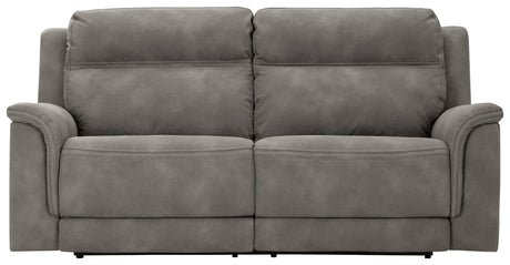 Next-gen Durapella Slate Microfiber Power Reclining Sofa - Ella Furniture