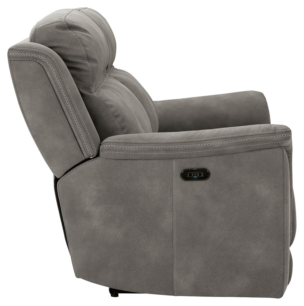 Next-gen Durapella Slate Microfiber Power Reclining Sofa - Ella Furniture