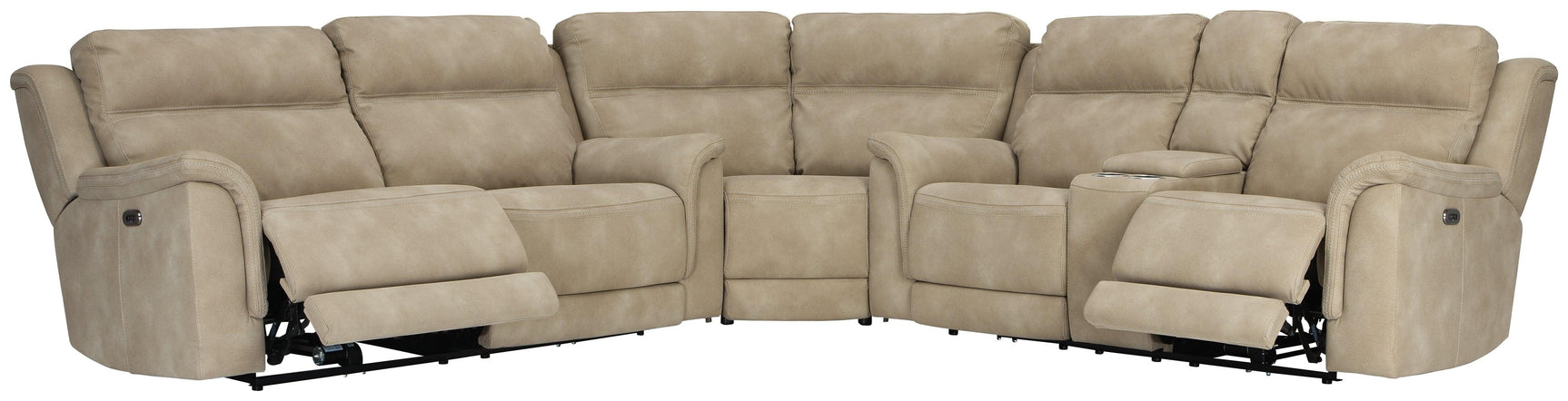 Next-gen Durapella Slate Microfiber 3-Piece Power Reclining Sectional - Ella Furniture