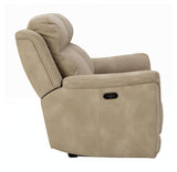 Next-gen Durapella Sand Microfiber Power Reclining Sofa - Ella Furniture