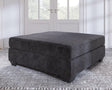 Lavernett Charcoal Chenille,microfiber Oversized Accent Ottoman - Ella Furniture