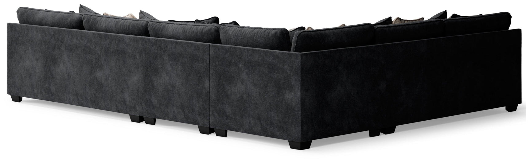 Lavernett Charcoal Chenille 4-Piece Sectional - Ella Furniture