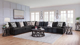 Lavernett Charcoal Chenille 4-Piece Sectional - Ella Furniture