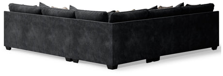 Lavernett Charcoal Chenille 3-Piece Sectional - Ella Furniture
