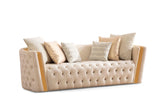 Sofia Ivory Velvet Sofa & Loveseat - Ella Furniture