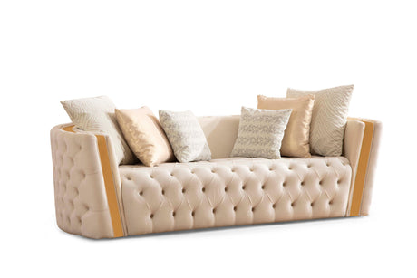 Sofia Ivory Velvet Sofa & Loveseat - Ella Furniture