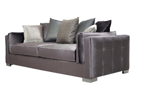Skylar Gray Velvet Sofa & Loveseat - Ella Furniture