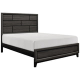 Davi Gray Finish Contemporary Faux Wood Veneer, Wood And Engineered Wood Full Bed - Ella Furniture