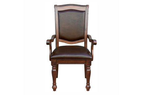 Lordsburg Brown Cherry Solid Wood Faux Leather Upholstered Seat Rectangular Dining Room Set - Ella Furniture