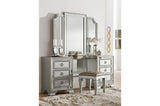 Avondale Silver Modern Contemporary Wood Polyurethane Upholstered Tufted Panel Bedroom Set - Ella Furniture