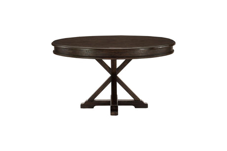Cardano Charcoal Traditional Solid Wood And Veneers Fabric Upholstery Seat Round Dining Room Set - Ella Furniture
