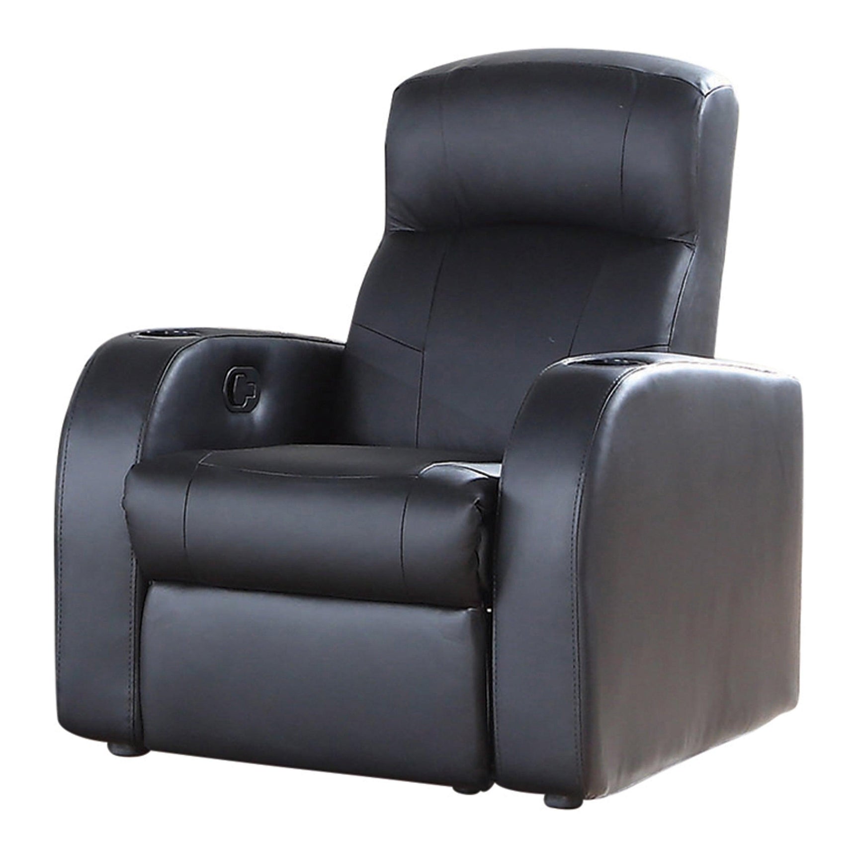 Cyrus Home Theater Upholstered Recliner Black - Ella Furniture