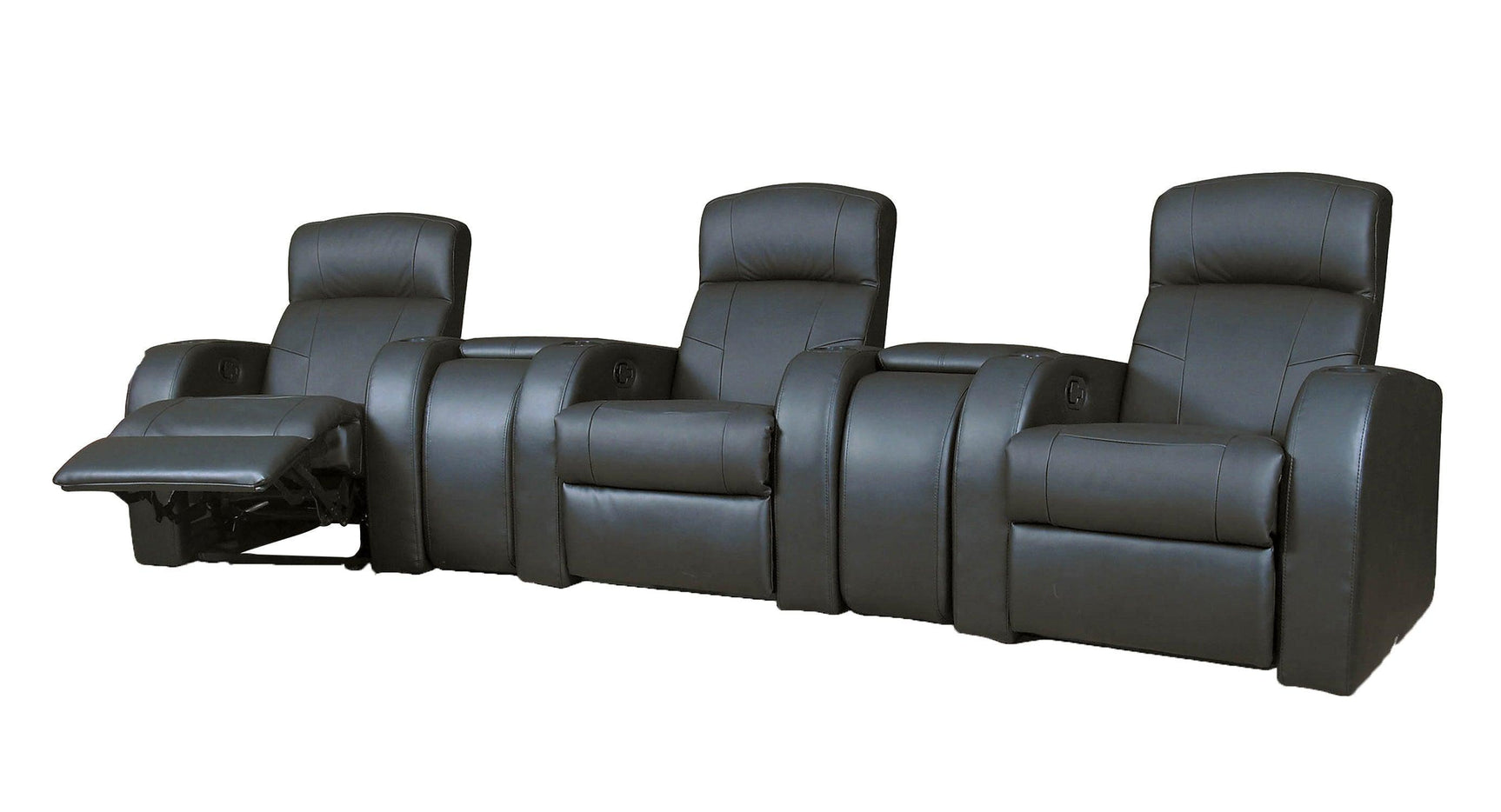 Cyrus Home Theater Upholstered Recliner Black - Ella Furniture