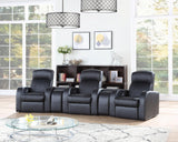 Cyrus Home Theater Upholstered Recliner Black - Ella Furniture