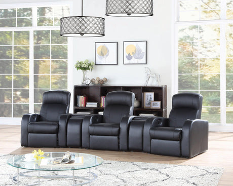 Cyrus Home Theater Upholstered Recliner Black - Ella Furniture