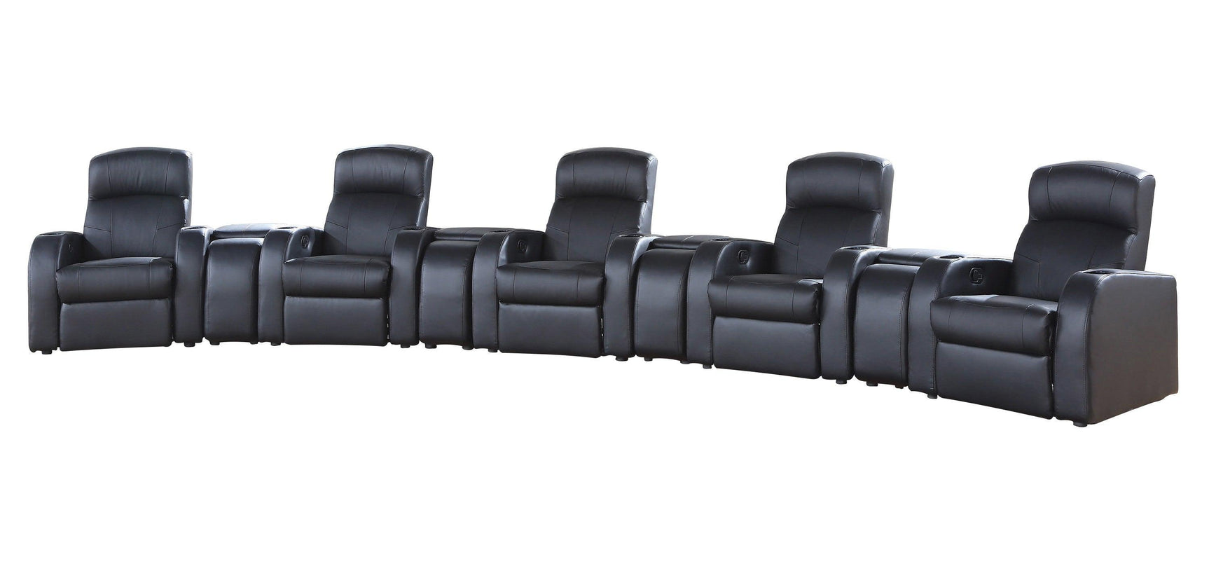 Cyrus Home Theater Upholstered Recliner Black - Ella Furniture