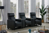 Toohey Home Theater Push Back Recliner Black - Ella Furniture