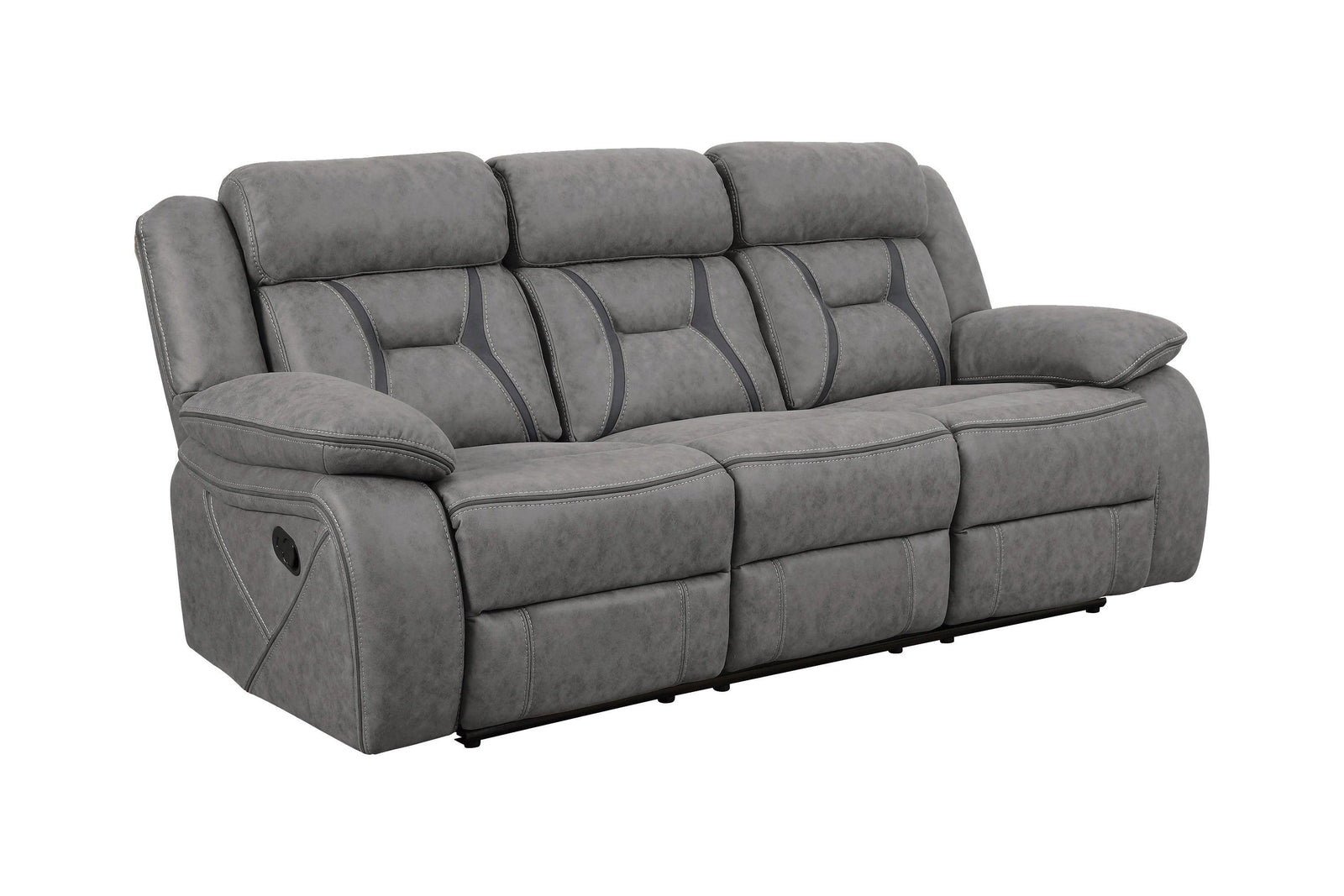 Higgins Pillow Top Arm Upholstered Motion Sofa Grey - Ella Furniture