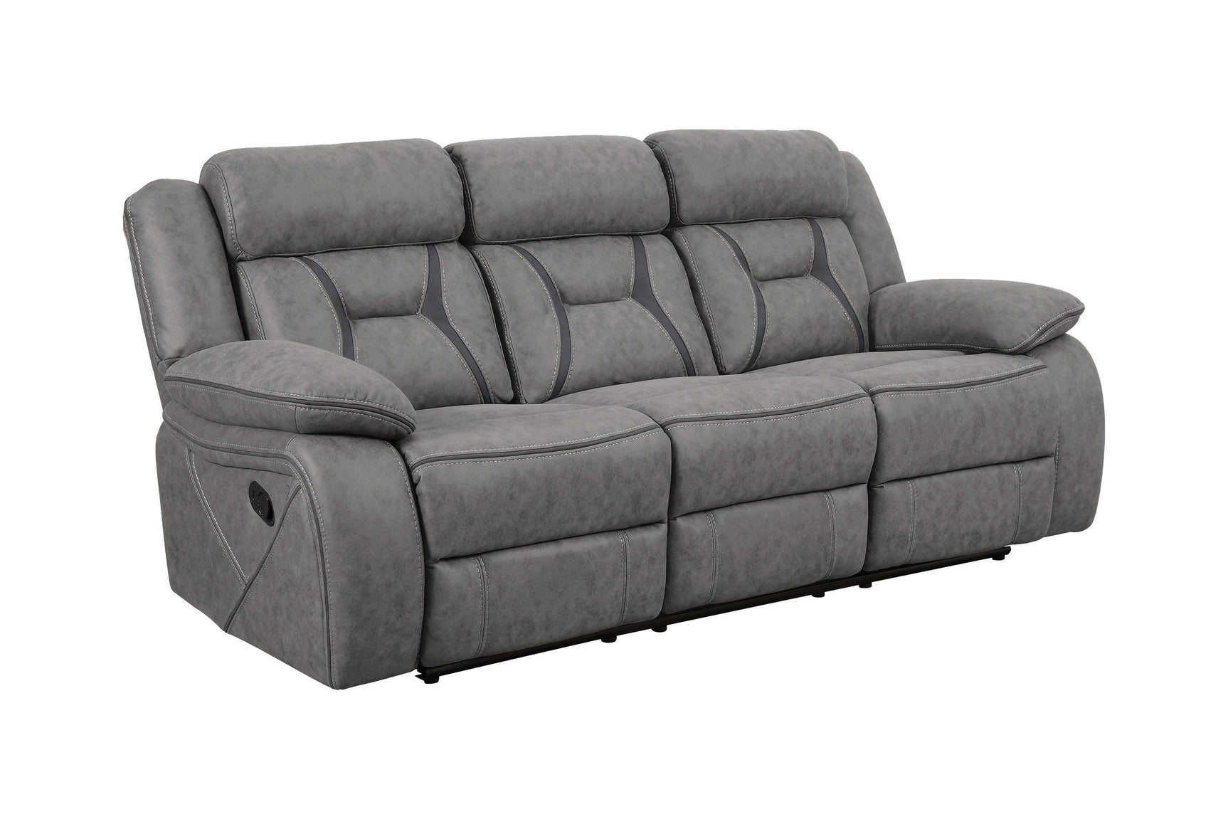 Higgins Overstuffed Upholstered Glider Recliner Grey - Ella Furniture