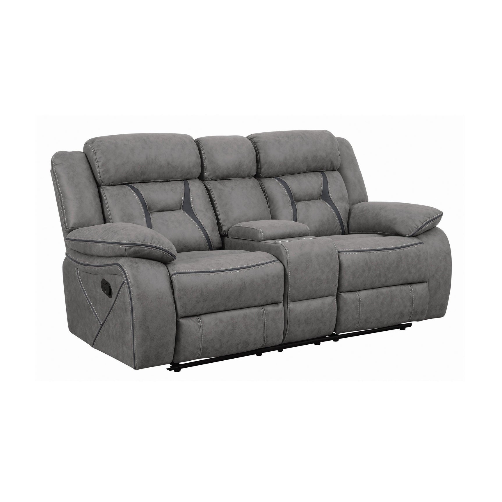 Higgins Overstuffed Upholstered Glider Recliner Grey - Ella Furniture