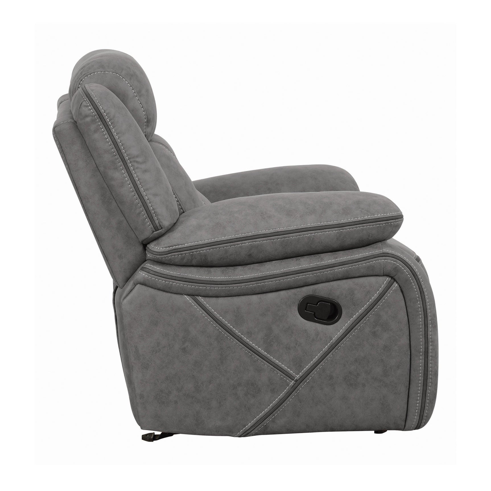 Higgins Overstuffed Upholstered Glider Recliner Grey - Ella Furniture