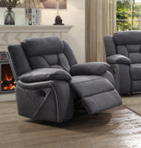Higgins Overstuffed Upholstered Glider Recliner Grey - Ella Furniture
