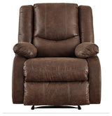 Bladewood Coffee Faux Leather Recliner - Ella Furniture