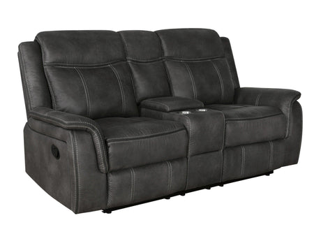 Lawrence Upholstered Tufted Back Motion Loveseat 603505 - Ella Furniture