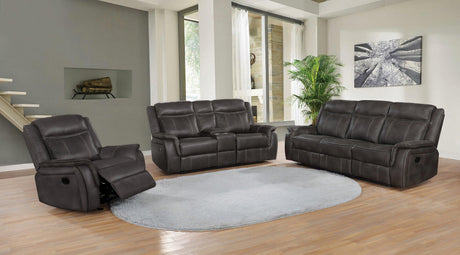 Lawrence Upholstered Tufted Back Motion Loveseat 603505 - Ella Furniture
