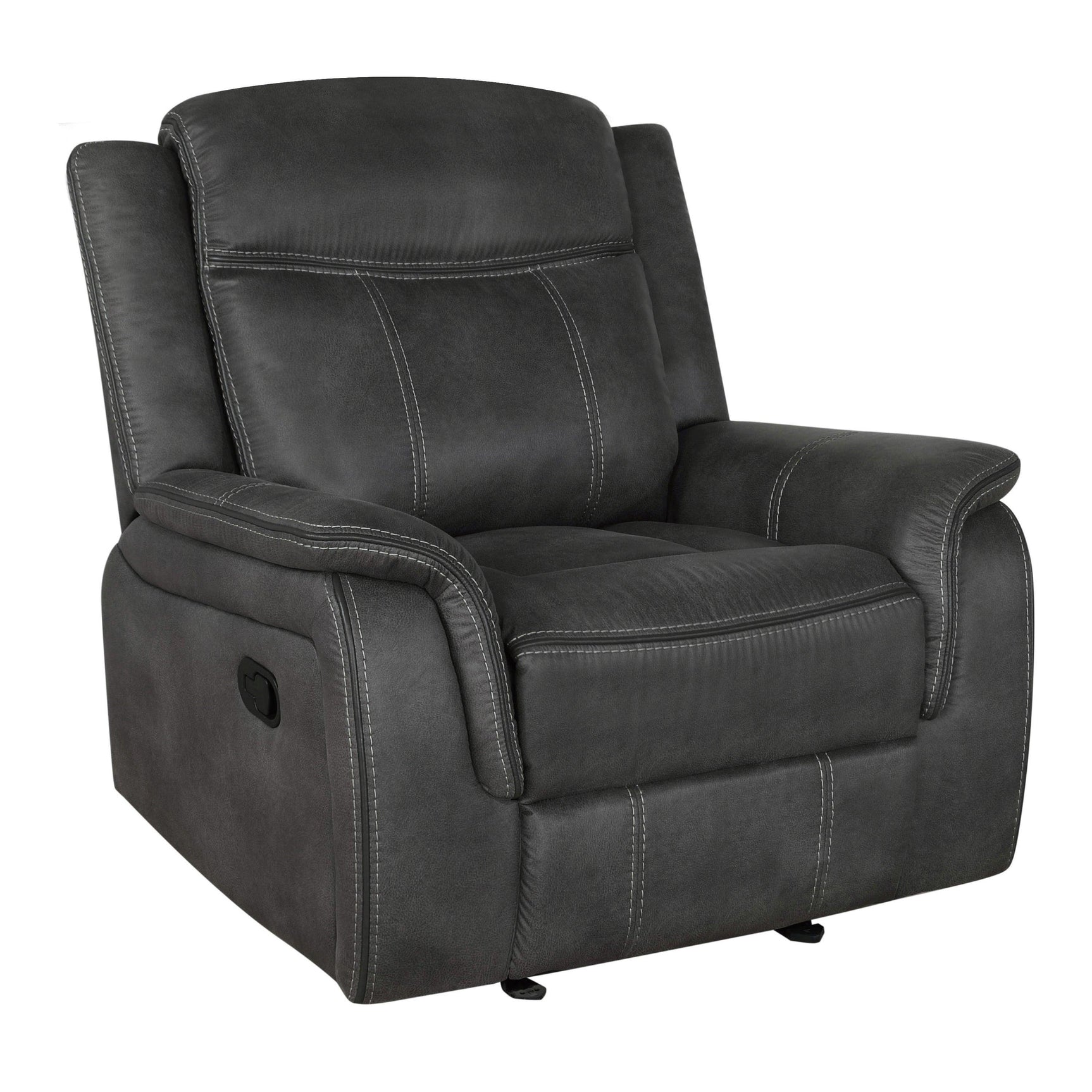 Lawrence Upholstered Tufted Back Glider Recliner 603506 - Ella Furniture