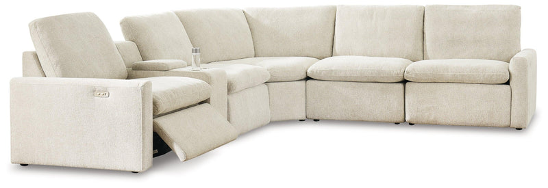 Hartsdale Linen 6-Piece Reclining Sectional With Console - Ella Furniture