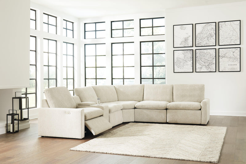 Hartsdale Linen 6-Piece Reclining Sectional With Console - Ella Furniture
